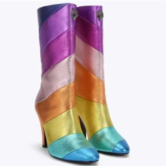 NWT KURT GEIGER LONDON Rainbow Boots - Picture 2 of 9